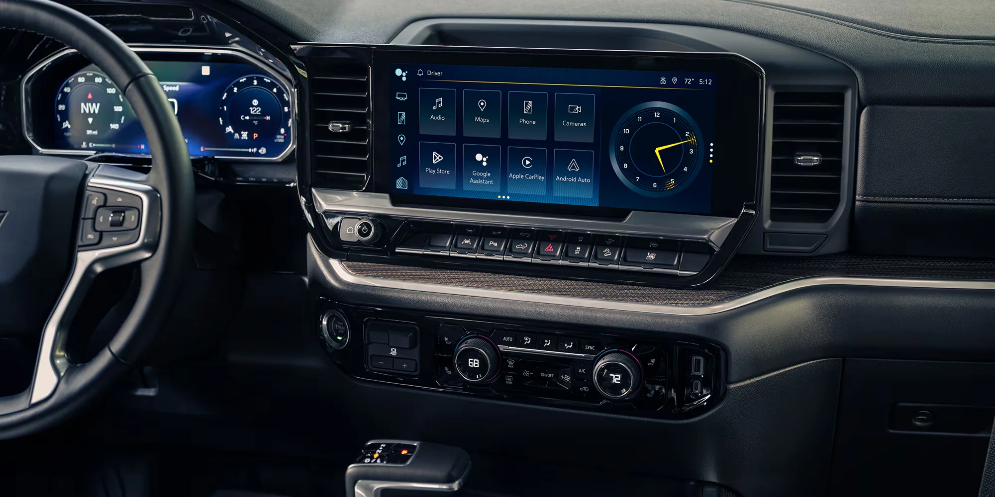 2026 Chevrolet Silverado 1500 interior front seats and console