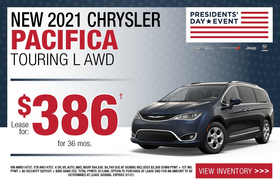 chrysler pacifica specials
