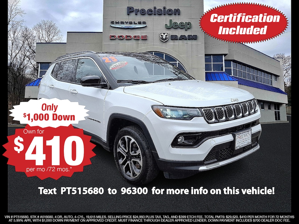 Certified 2023 Jeep Compass Limited 4x4 Sport Utility