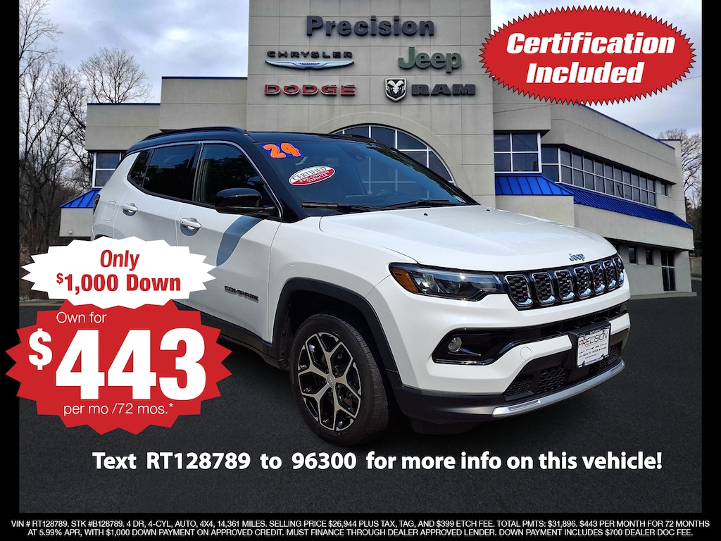 Certified 2024 Jeep Compass Limited 4x4 Sport Utility