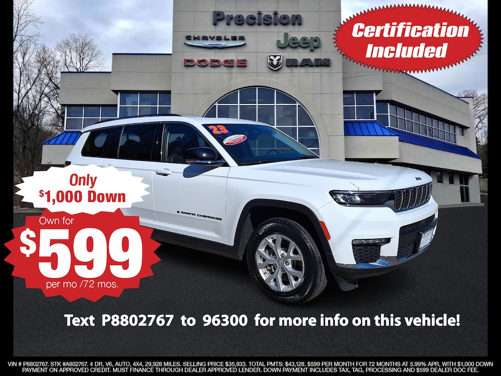Certified 2023 Jeep Grand Cherokee L Limited 4x4 Sport Utility