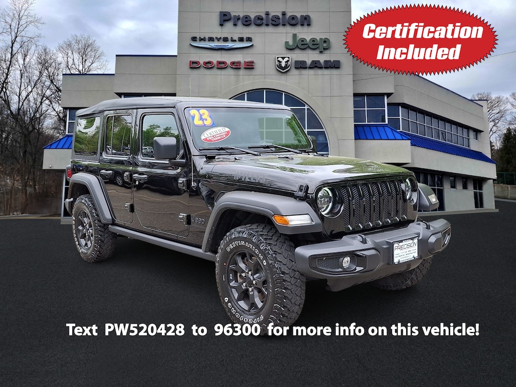Certified 2023 Jeep Wrangler 4-Door Willys 4x4 Sport Utility