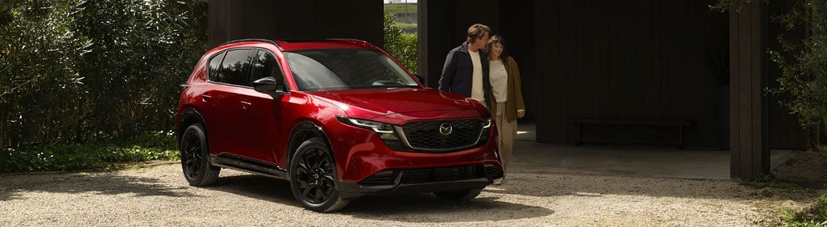 Red Mazda CX-5 Parked on a Summer Day