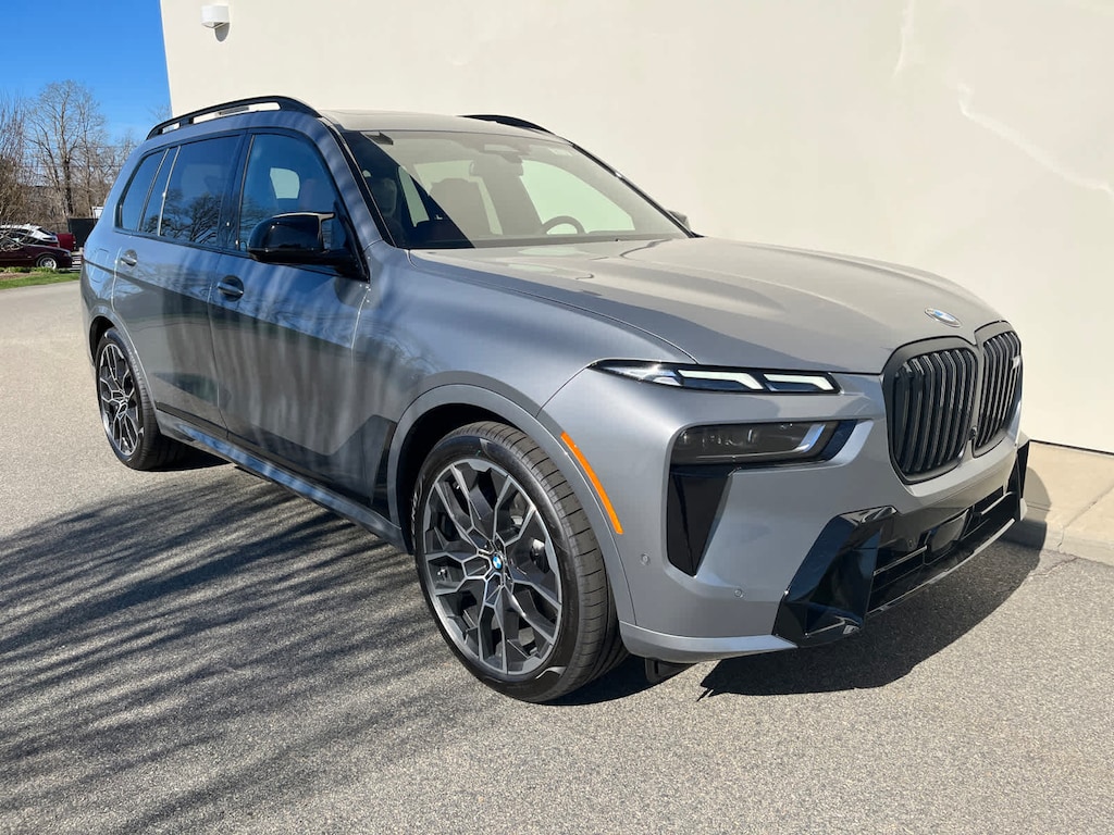 New 2025 BMW X7 M60i SUV in Skyscraper Gray For Sale BMW of Cape Cod in Hyannis MA. Stock B6938