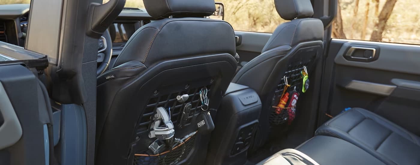 The MOLLE panel in the backseat of a 2024 Ford Bronco for sale.