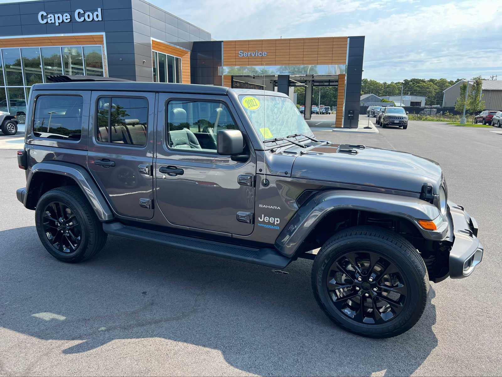 Used 2021 Jeep Wrangler Unlimited Sahara 4XE with VIN 1C4JJXP65MW810148 for sale in Hyannis, MA