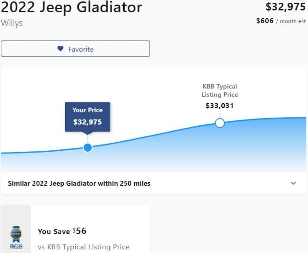 Used 2022 Jeep Gladiator Willys 4x4 Truck Crew Cab