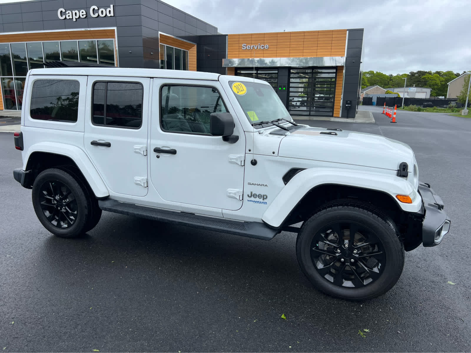 Certified 2021 Jeep Wrangler Unlimited Sahara 4XE with VIN 1C4JJXP68MW642148 for sale in Hyannis, MA