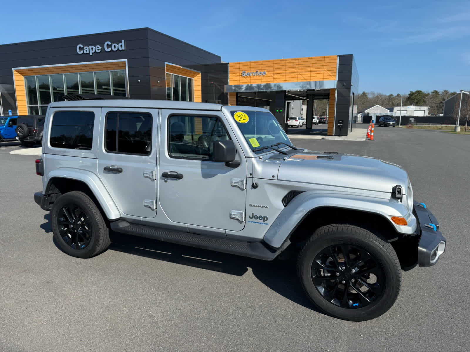 Used 2023 Jeep Wrangler 4xe Sahara 4XE with VIN 1C4JJXP65PW604980 for sale in Barnstable, MA