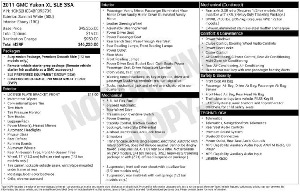Used 2011 GMC Yukon XL SLE SUV