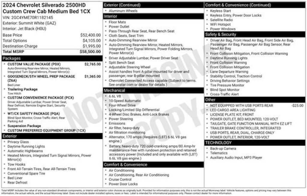 Used 2024 Chevrolet Silverado 2500 HD Custom Truck