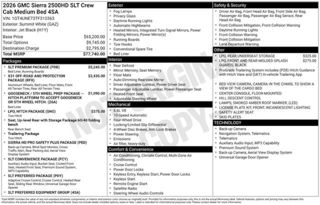 New 2026 GMC Sierra 2500 HD SLT Truck