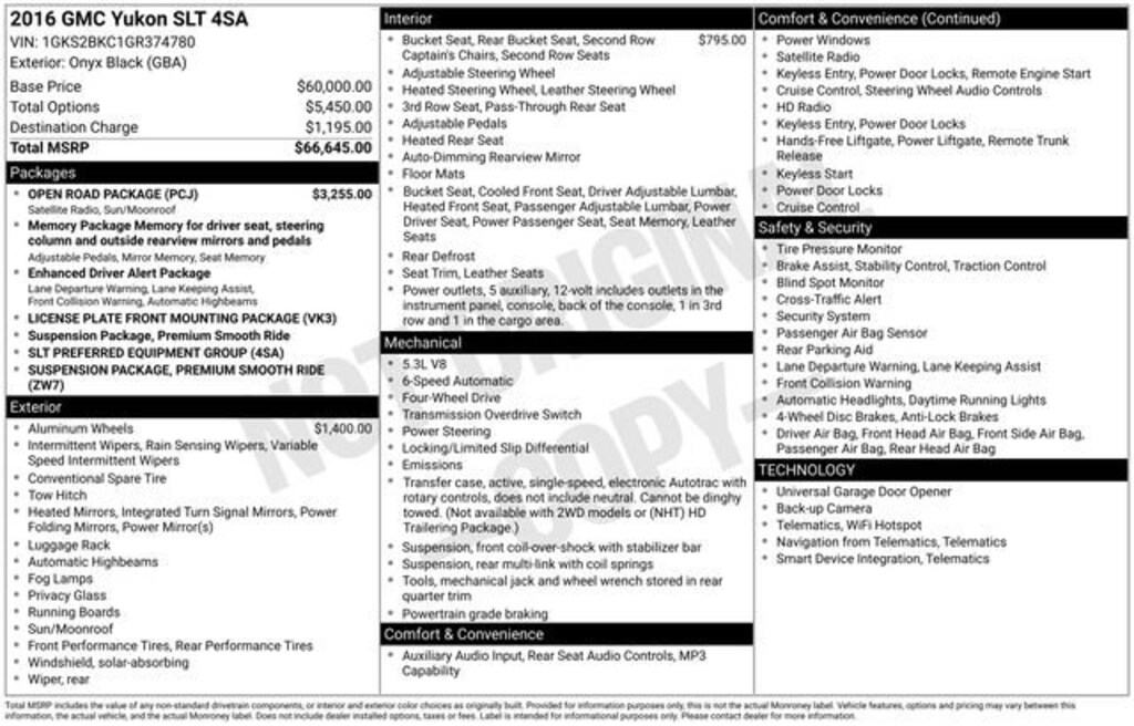 Used 2016 GMC Yukon SLT SUV