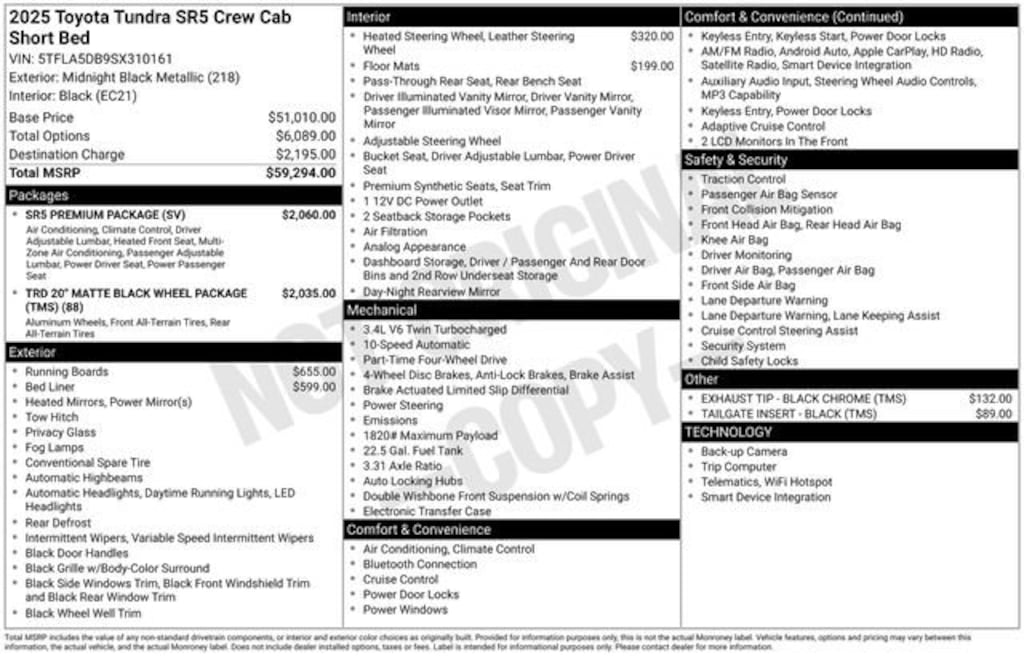 Used 2025 Toyota Tundra 4WD SR