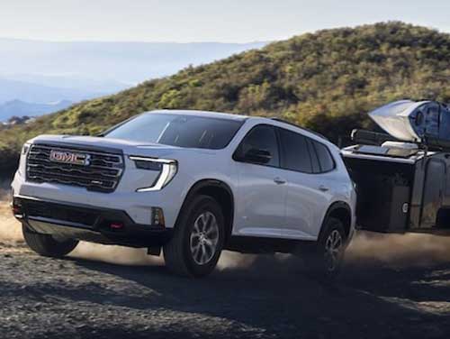 2024 GMC Acadia towing a camper