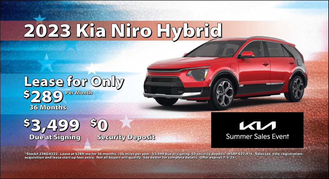 2023 Kia Niro Hybrid Lease for $289/mo. title=