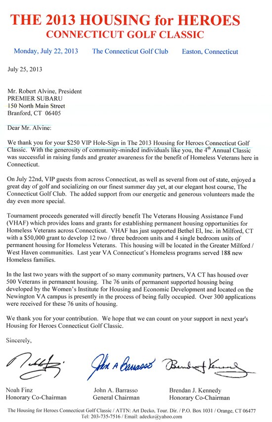 Premier Kia of Branford Contributions