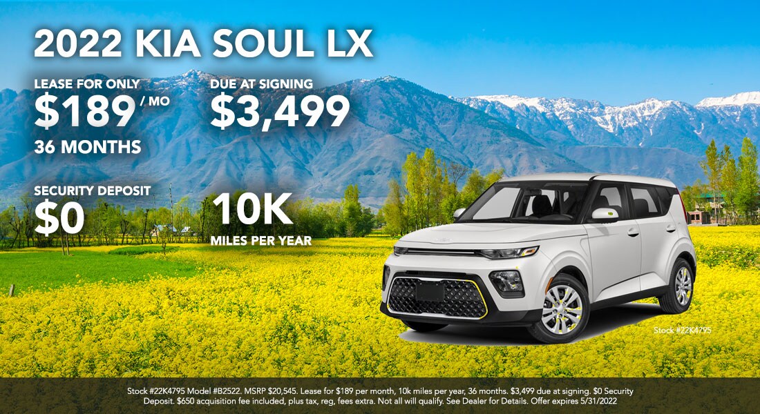 2022 Kia Soul - Lease for $189/month