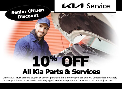 Senior Discount 10% off All Kia Parts and Services Special at Premier Kia