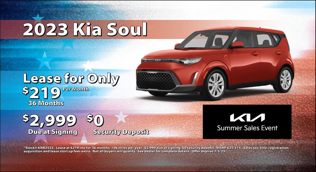 2023 Kia Soul Lease for $219/mo.