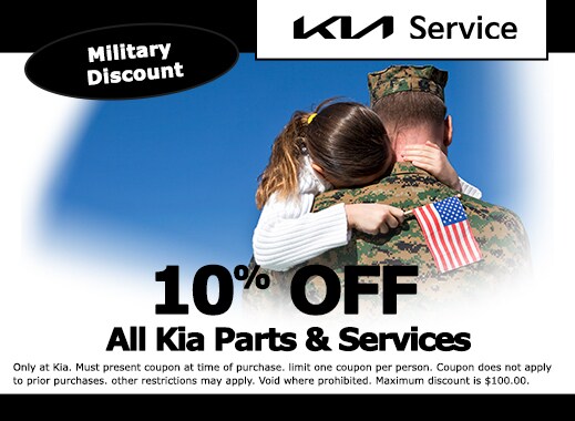 Military Discount 10% off All Kia Parts and Services Special at Premier Kia