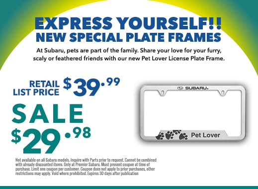Premier Subaru Parts - License Plate Frames