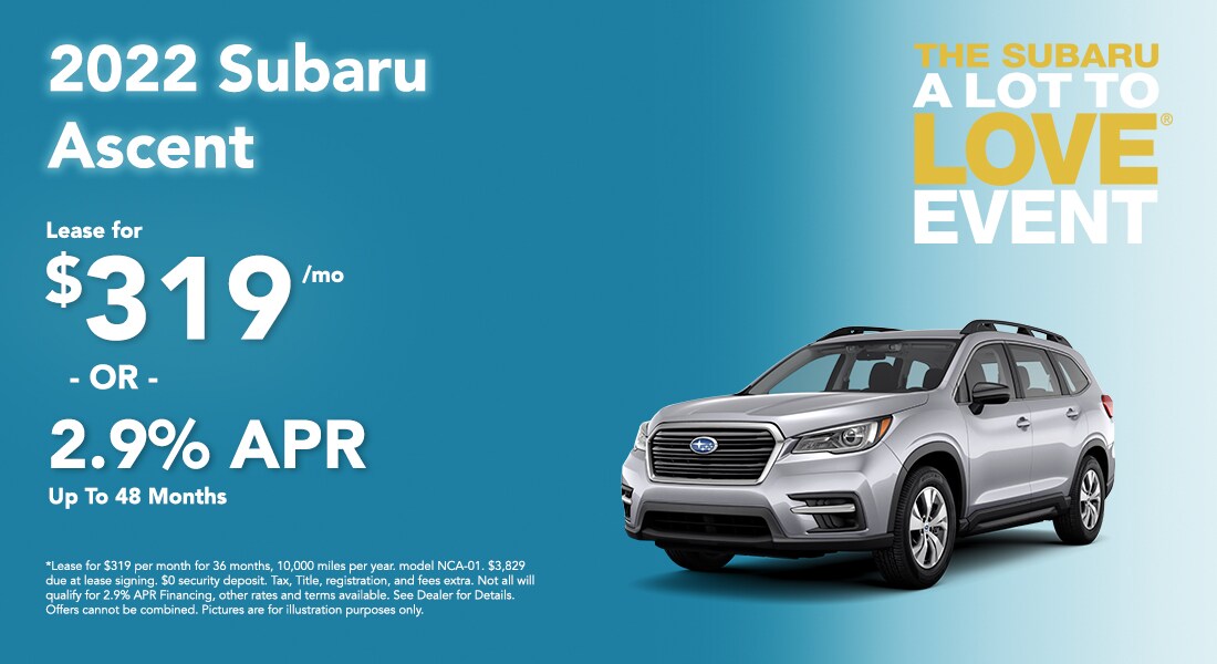 2022 Subaru Ascent - Lease for $319/month