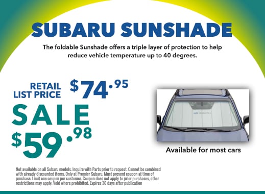 Windshield Sunshade Parts Special from Premier Subaru Watertown