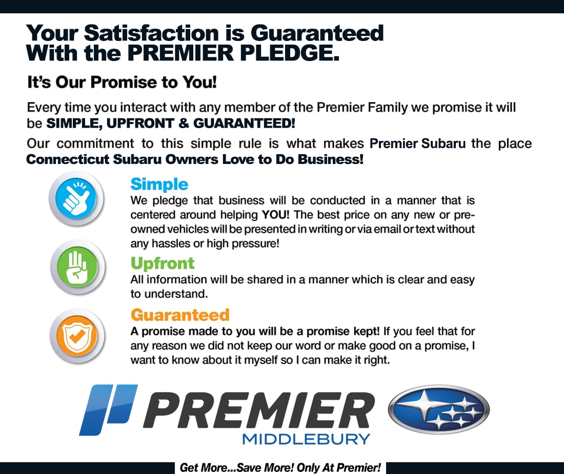 Premier Satisfaction Pledge