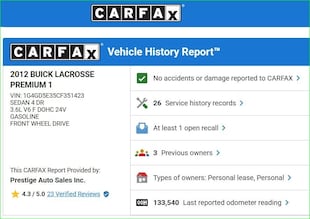 2012 Buick LaCrosse Premium I Group Sedan