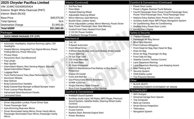 2025 Chrysler Pacifica Limited's photo