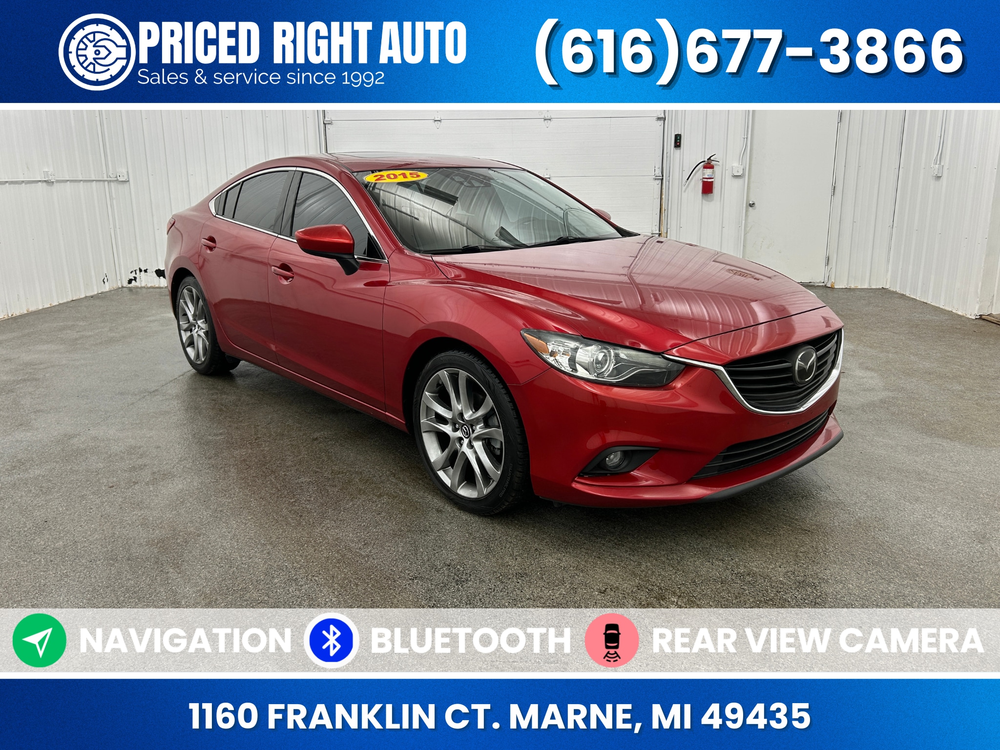 Soul Red 2015 Mazda MAZDA6 i Grand Touring Sedan Front-Wheel Drive 6-Speed Automatic