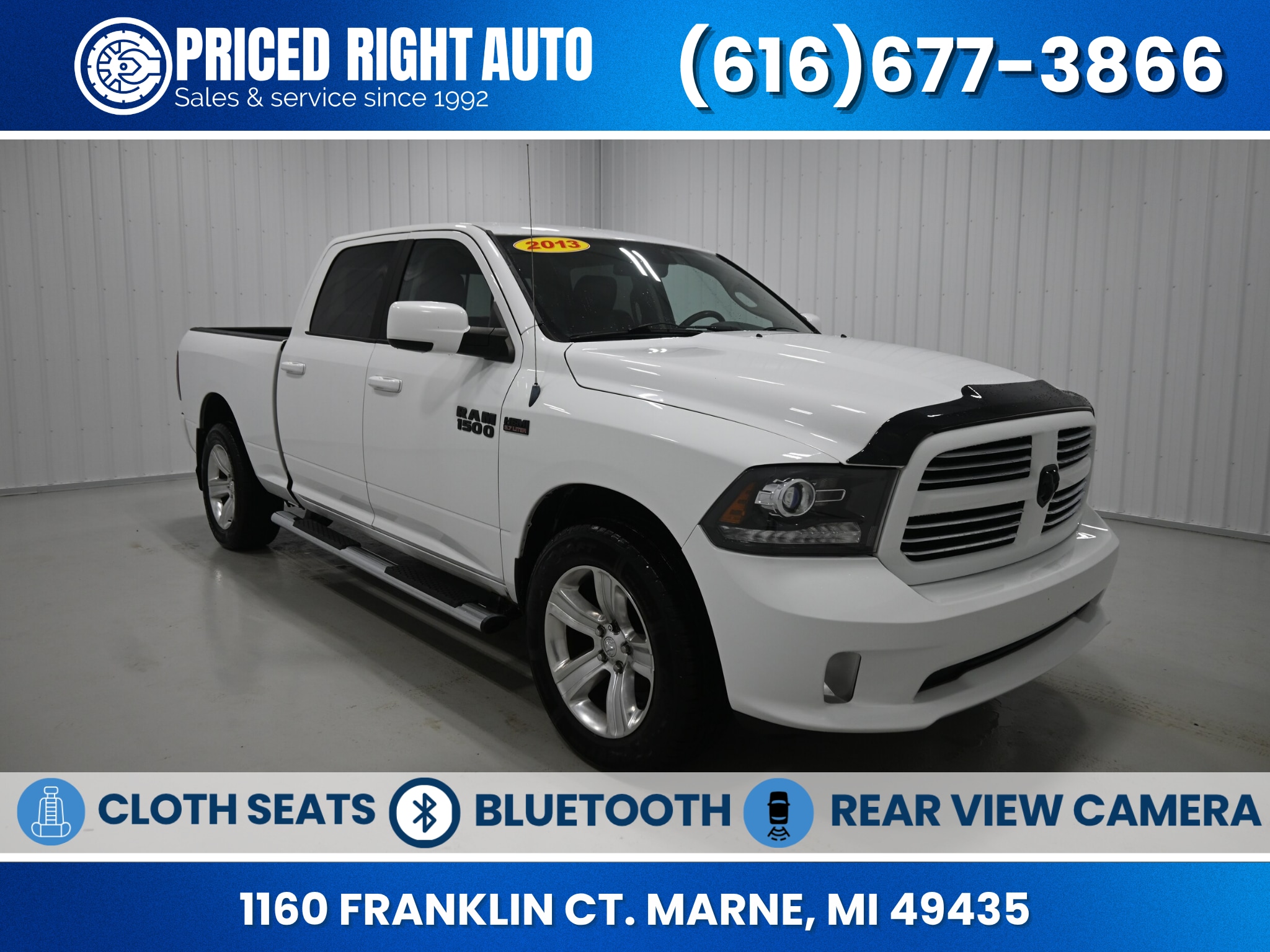 Bright White 2013 RAM 1500 Pickup Truck Four-Wheel Drive 8-Speed Automatic