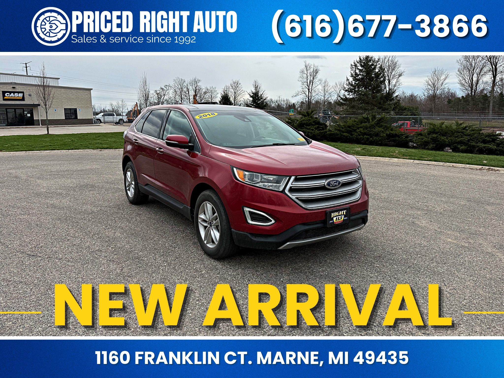 Ruby Red Metallic 2018 Ford Edge SEL AWD SUV / Crossover All-Wheel Drive 6-Speed Automatic