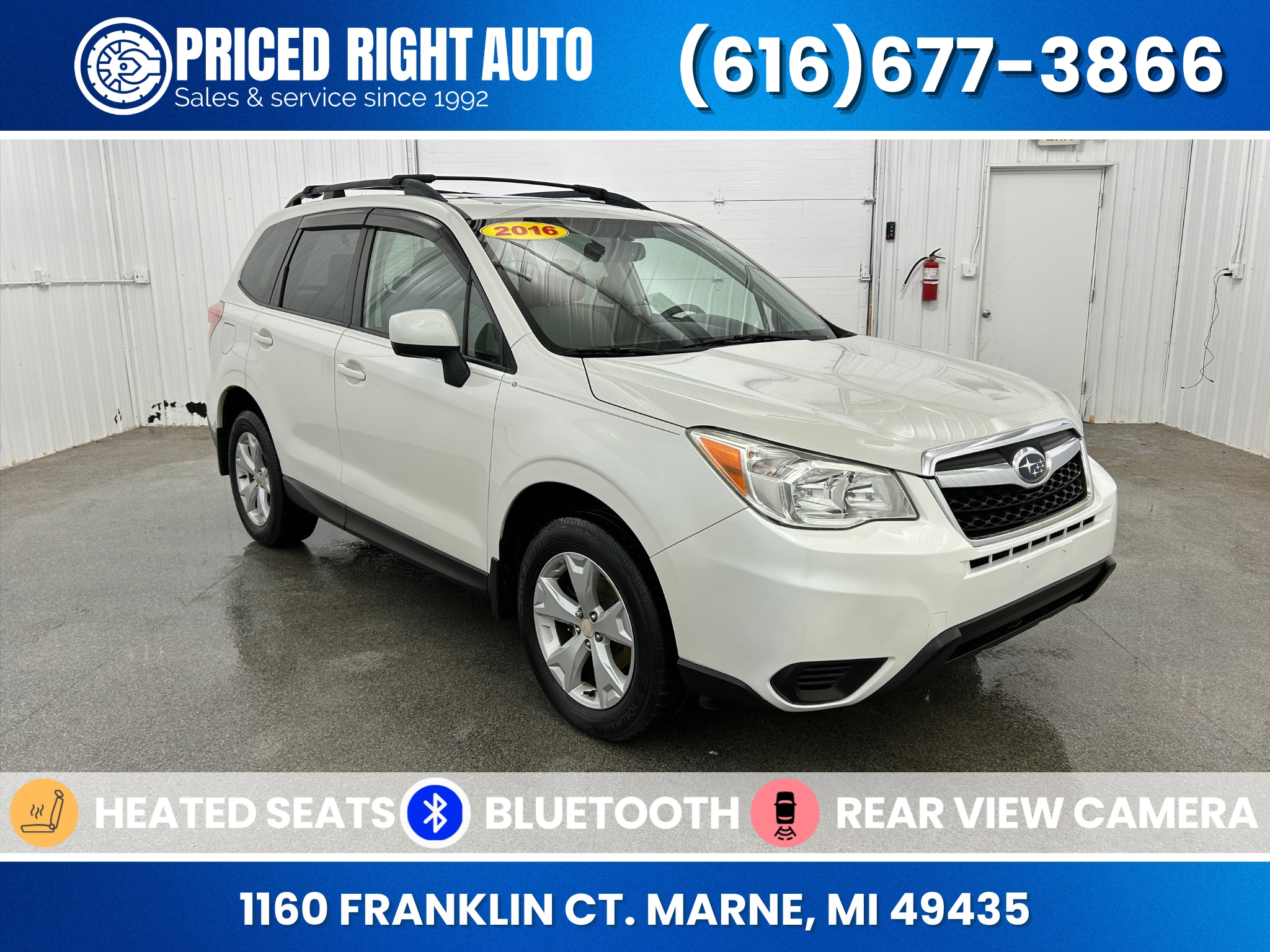 Crystal White Pearl 2016 Subaru Forester 2.5i Premium SUV / Crossover All-Wheel Drive Continuously Variable Transmission