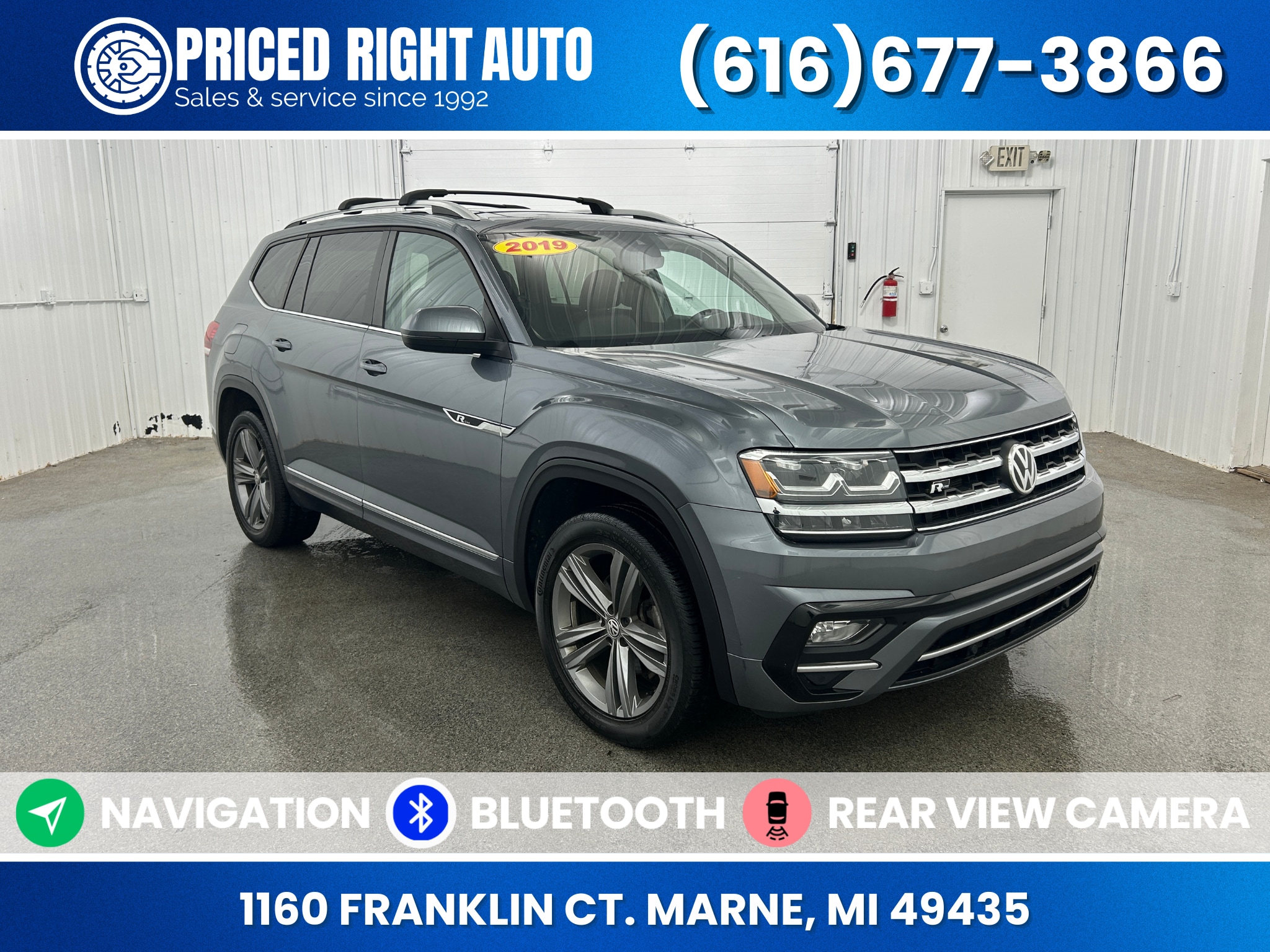 Platinum Gray 2019 Volkswagen Atlas SEL R-Line 4Motion SUV / Crossover All-Wheel Drive 8-Speed Automatic