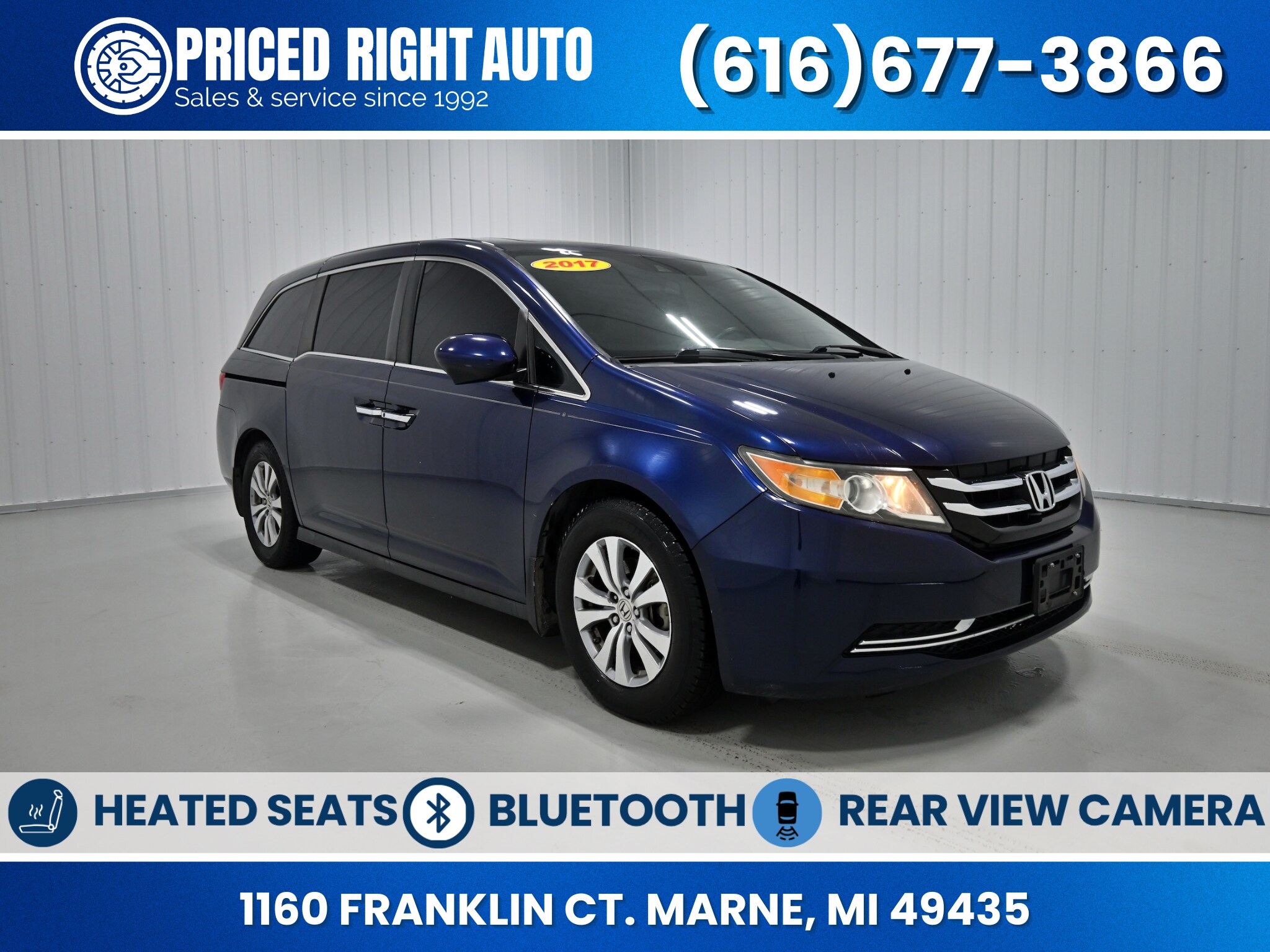Black (Obsidian Blue Pearl) 2017 Honda Odyssey Minivan Front-Wheel Drive 6-Speed Automatic