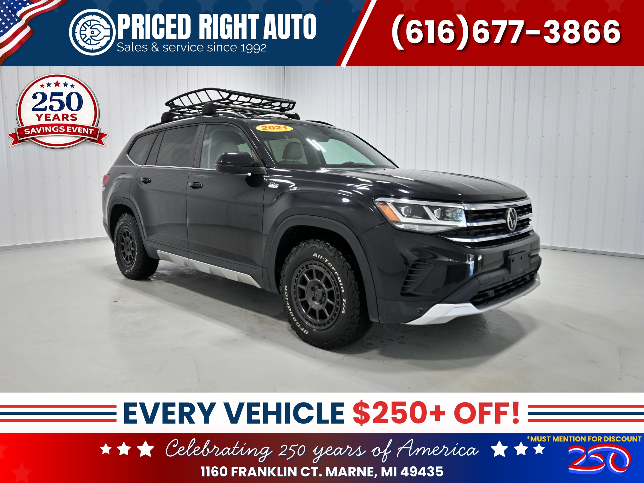 Deep Black Pearl 2021 Volkswagen Atlas SUV / Crossover All-Wheel Drive 8-Speed Automatic