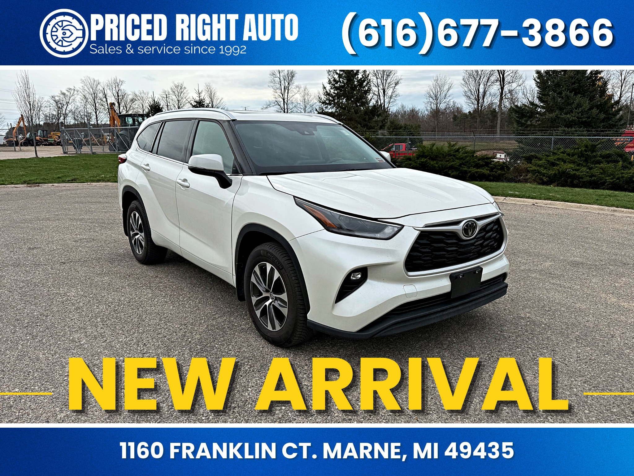 White (Blizzard Pearl) 2021 Toyota Highlander XLE AWD SUV / Crossover All-Wheel Drive 8-Speed Automatic