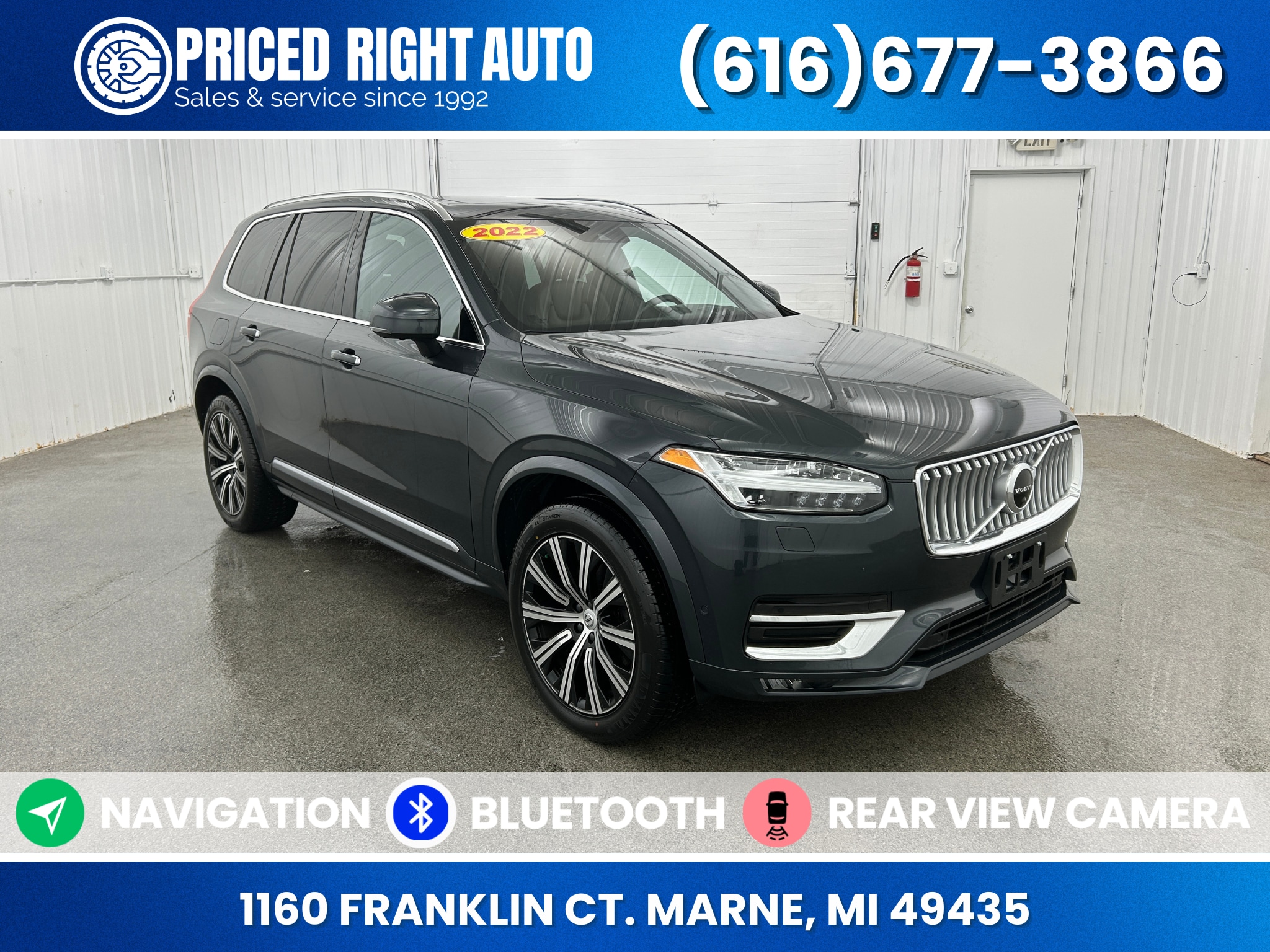 Gray Metallic 2022 Volvo XC90 T6 Inscription 7-Passenger AWD SUV / Crossover All-Wheel Drive Automatic