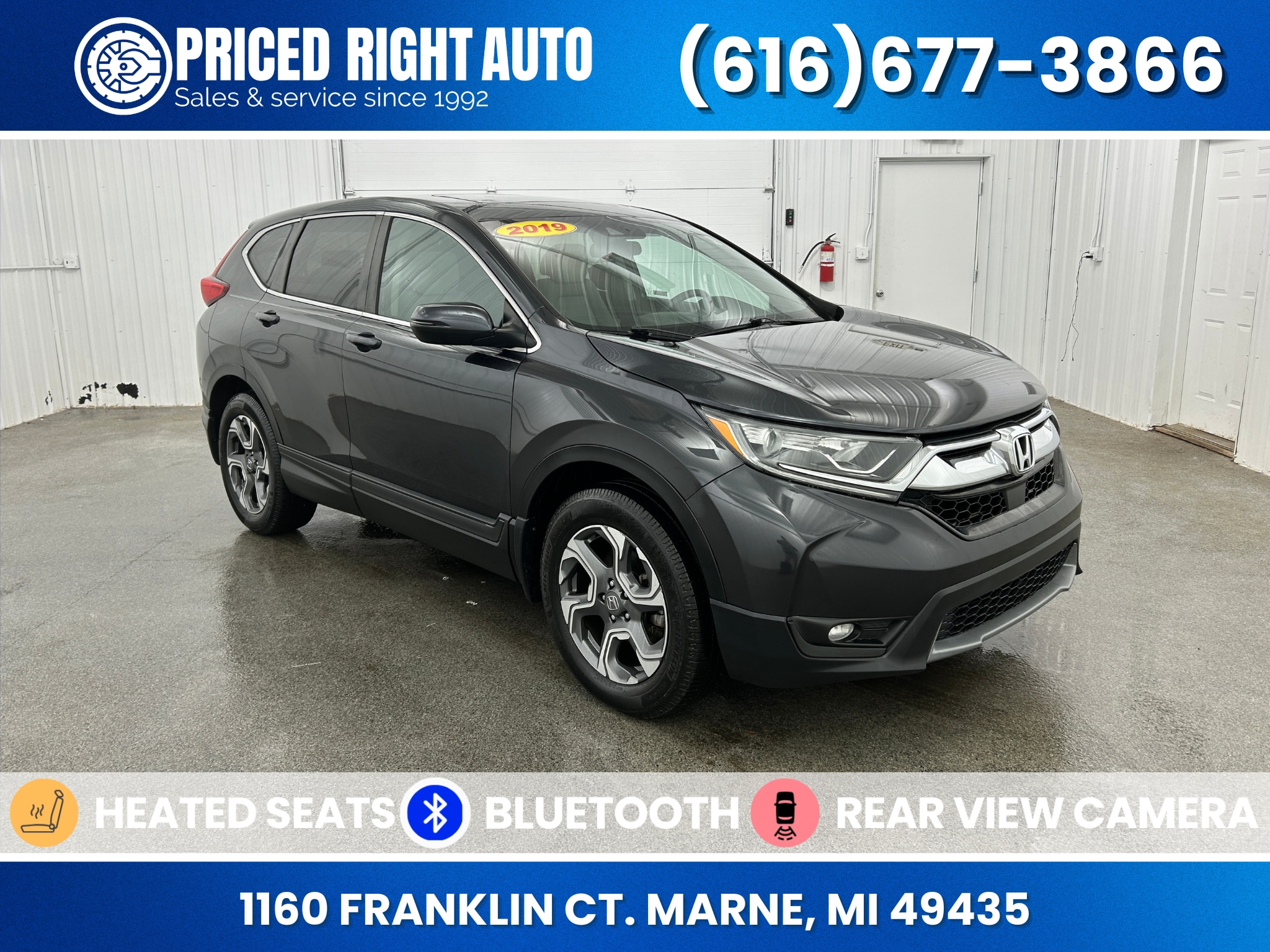 Gunmetal 2019 Honda CR-V EX AWD SUV / Crossover All-Wheel Drive Continuously Variable Transmission