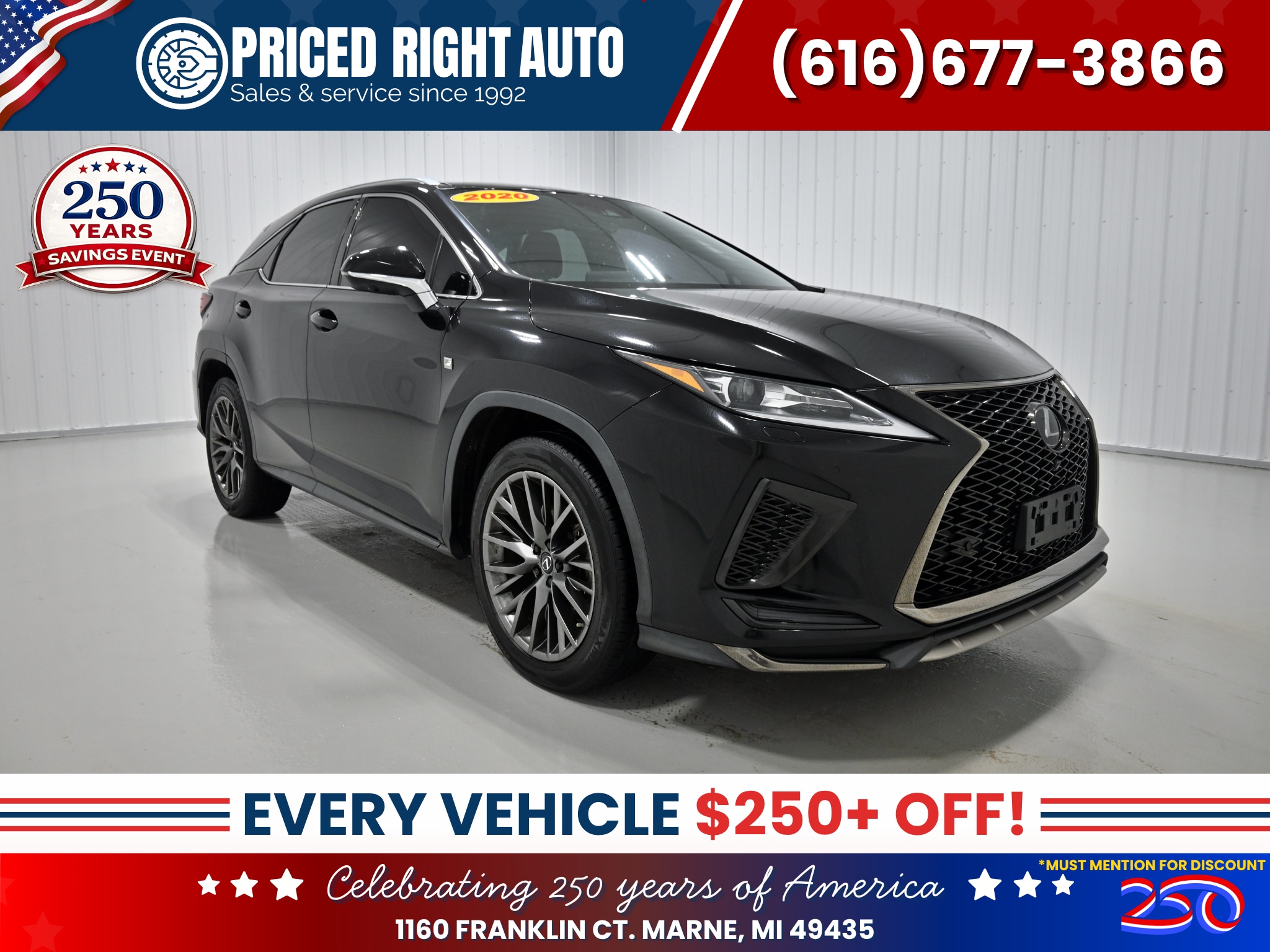 Black (Obsidian) 2020 Lexus RX SUV / Crossover All-Wheel Drive 8-Speed Automatic