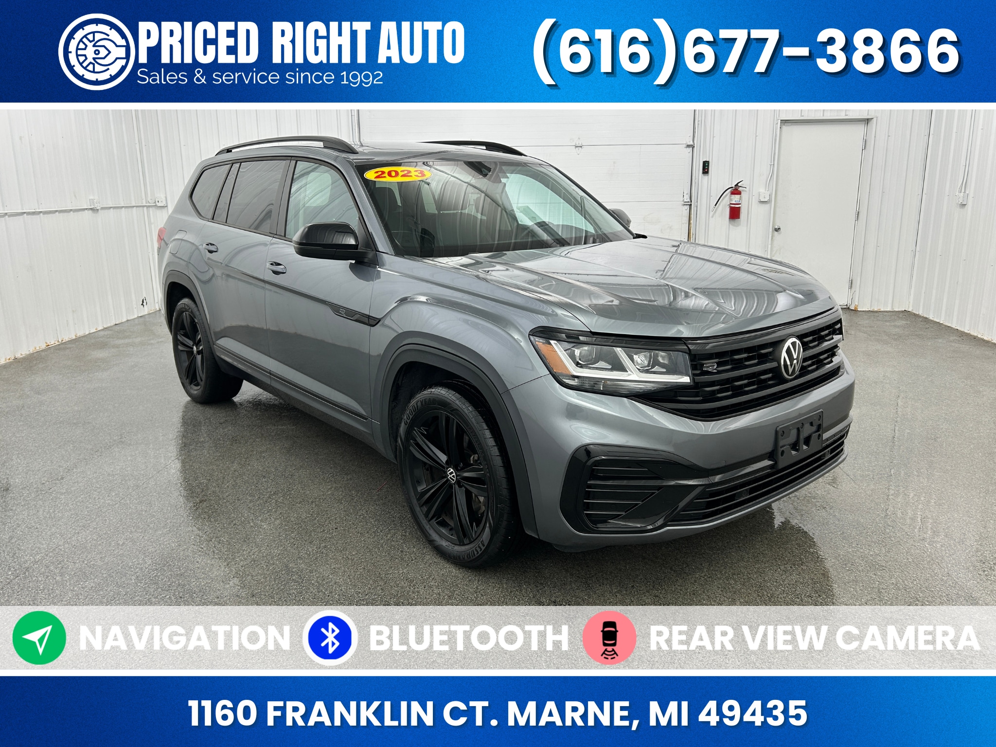 Platinum Gray 2023 Volkswagen Atlas 3.6L SEL R-Line Black 4Motion AWD SUV / Crossover All-Wheel Drive 8-Speed Automatic