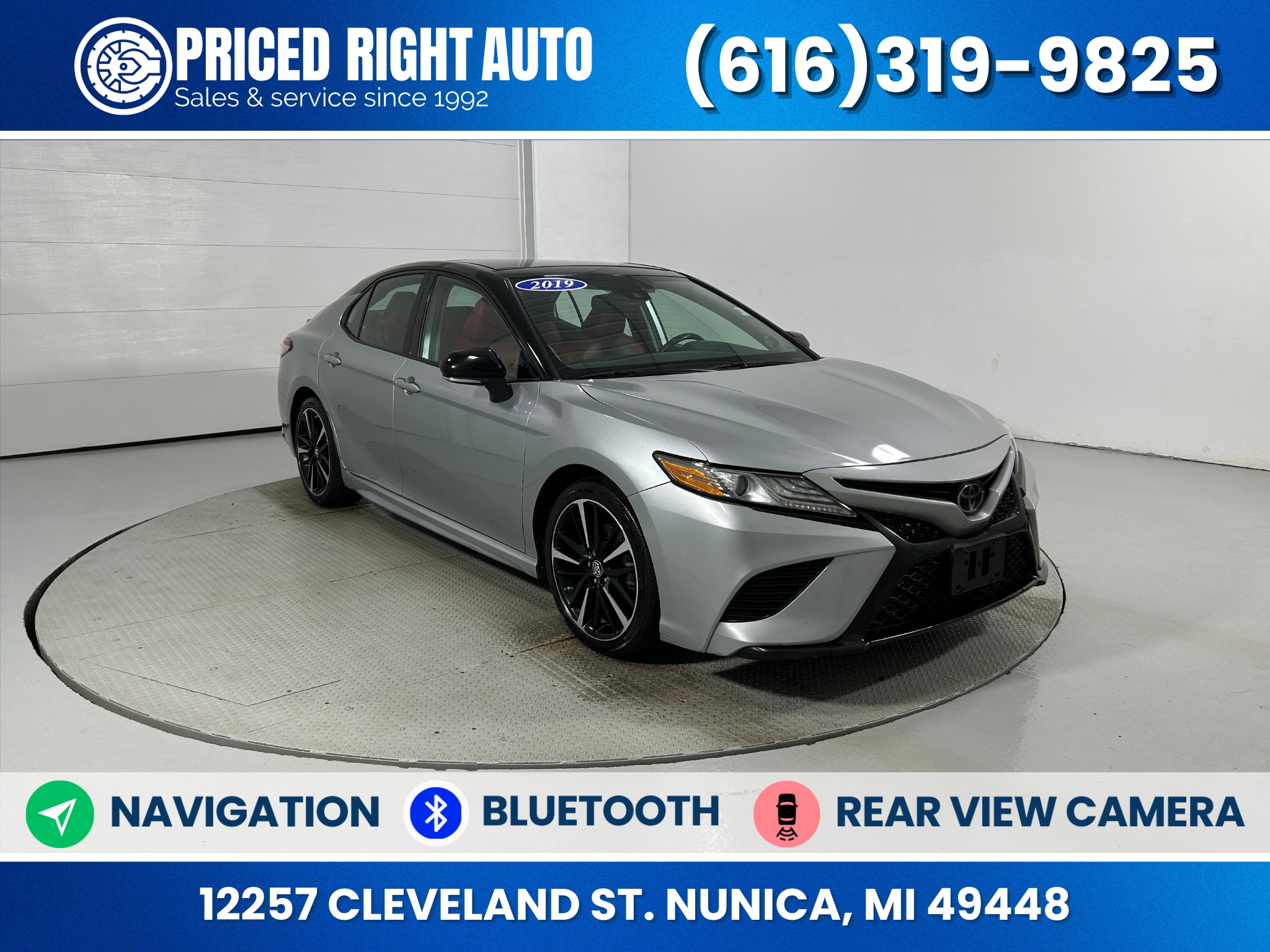Midnight Black 2019 Toyota Camry XSE FWD Sedan Front-Wheel Drive Automatic