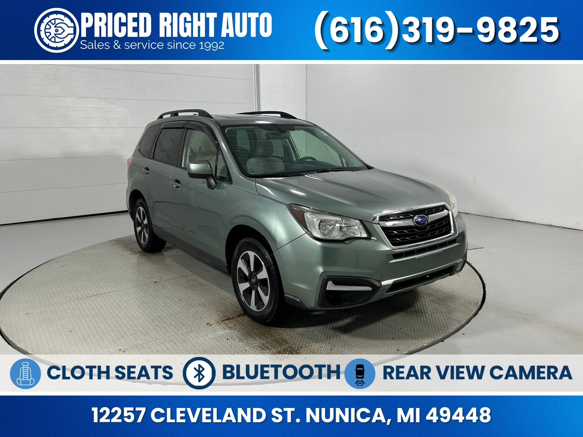 Jasmine Green 2018 Subaru Forester SUV / Crossover All-Wheel Drive Continuously Variable Transmission