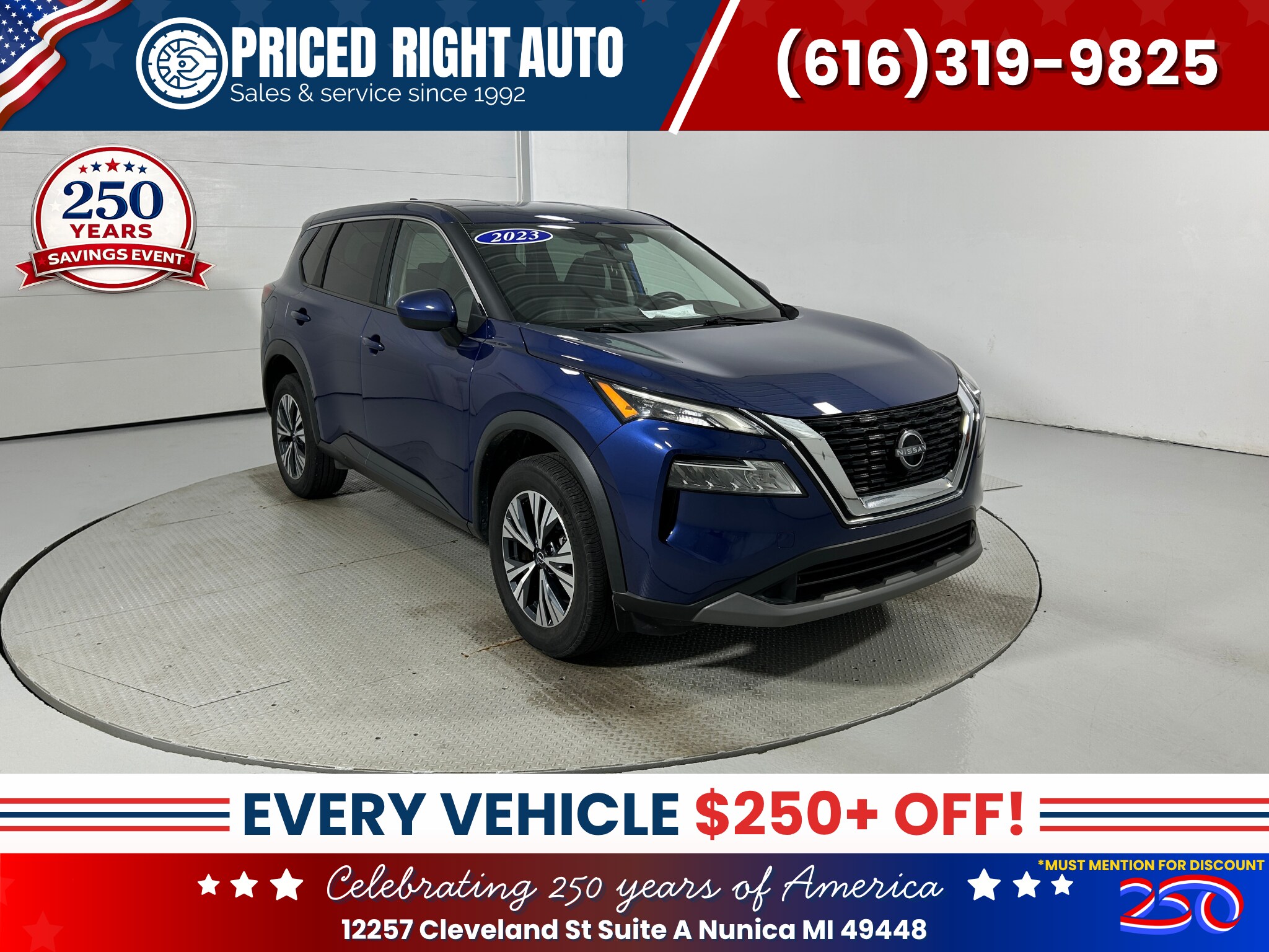 Caspian Blue 2023 Nissan Rogue SUV / Crossover All-Wheel Drive Continuously Variable Transmission