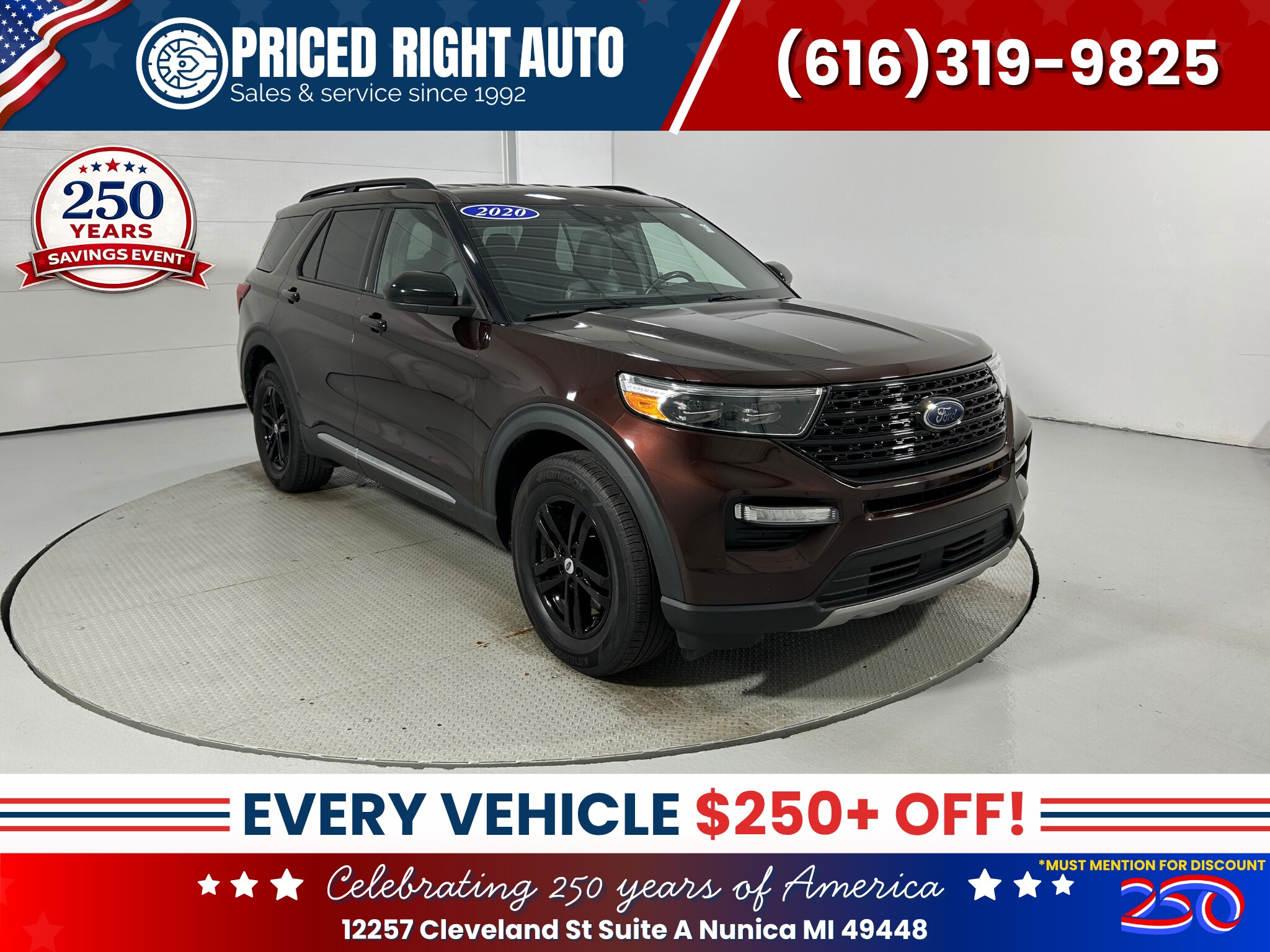 Red (Copper Metallic) 2020 Ford Explorer SUV / Crossover All-Wheel Drive Automatic