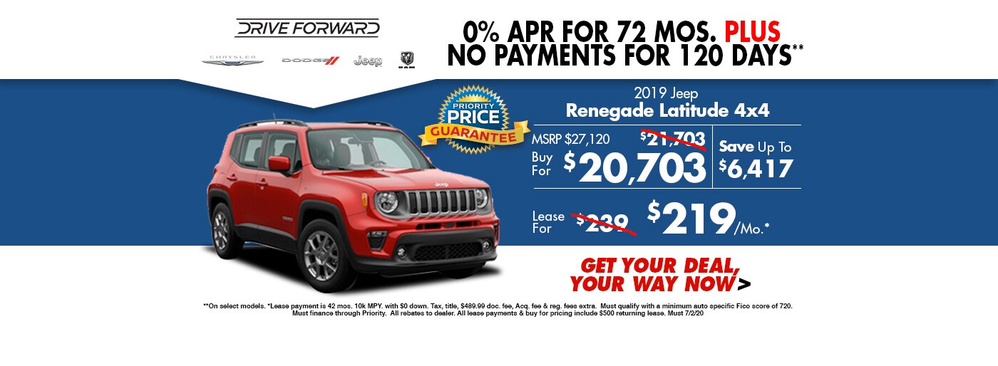 0 Down Payment at Priority Chrysler Dodge Jeep Ram of Salisbury