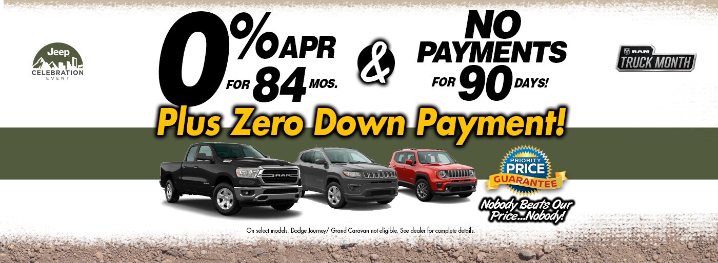 0 Down Payment at Priority Chrysler Dodge Jeep Ram of Salisbury
