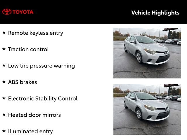 2015 Toyota Corolla LE photo 2